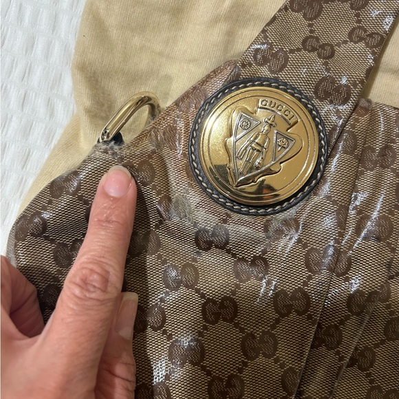 VINTAGE GUCCI GG crystal canvas small Hysteria hobo - Picture 11 of 14